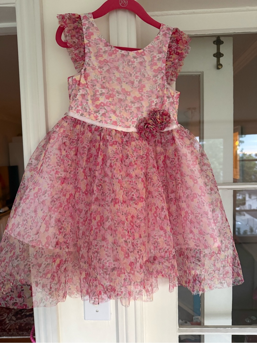 NWT Zunie Nordstrom Blush Ditsy Floral Tulle Dress Sz 4